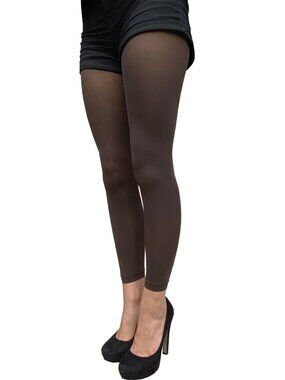 Brown Footless Tights opaque for women